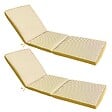 OVIALA - Lot de 2 coussins pour bain de soleil 186 x 53 cm polyester jaune - Tikal - vignette