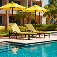 OVIALA - Lot de 2 coussins pour bain de soleil 186 x 53 cm polyester jaune - Tikal - vignette