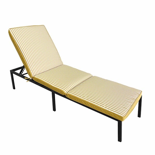 OVIALA - Lot de 2 coussins pour bain de soleil 186 x 53 cm polyester jaune - Tikal - large