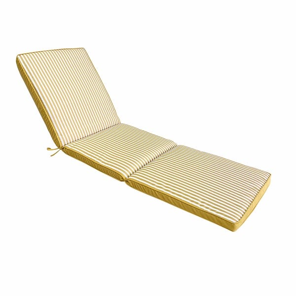 OVIALA - Lot de 2 coussins pour bain de soleil 186 x 53 cm polyester jaune - Tikal - large