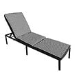 OVIALA - Lot de 2 coussins pour bain de soleil 186 x 53 cm polyester noir - Tikal - vignette
