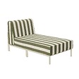 OVIALA - Méridienne rayée pour salon de jardin modulable en tissu vert kaki - Patio - vignette