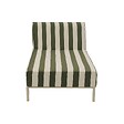 OVIALA - Méridienne rayée pour salon de jardin modulable en tissu vert kaki - Patio - vignette