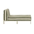 OVIALA - Méridienne rayée pour salon de jardin modulable en tissu vert kaki - Patio - vignette