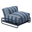 OVIALA - Chauffeuse rayée salon de jardin modulable et structure bleu pacific - Mixi - vignette