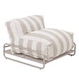 OVIALA - Chauffeuse rayée salon de jardin modulable et structure beige - Mixi - vignette