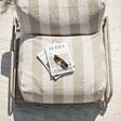 OVIALA - Chauffeuse rayée salon de jardin modulable et structure beige - Mixi - vignette