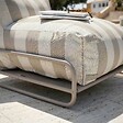 OVIALA - Chauffeuse rayée salon de jardin modulable et structure beige - Mixi - vignette