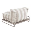 OVIALA - Chauffeuse rayée salon de jardin modulable et structure beige - Mixi - vignette