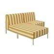 OVIALA - Salon de jardin bas modulable rayé 2 places jaune - Patio - vignette
