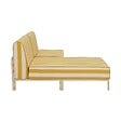OVIALA - Salon de jardin bas modulable rayé 2 places jaune - Patio - vignette
