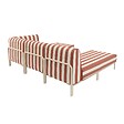OVIALA - Salon de jardin bas modulable rayé 4 places terracotta - Patio - vignette