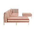 OVIALA - Salon de jardin bas modulable rayé 4 places terracotta - Patio - vignette