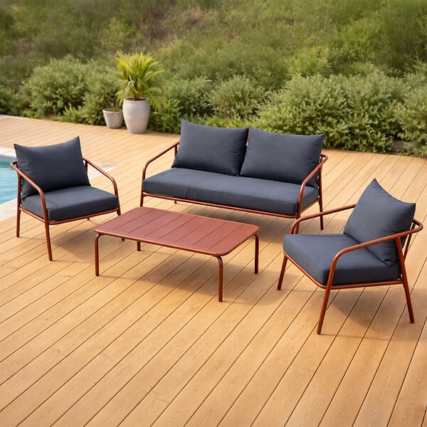 CONCEPT USINE - Salon de jardin 4 places terracotta BERGAME - large