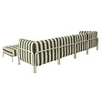 OVIALA - Salon de jardin bas modulable rayé 5 places vert kaki - Patio - vignette