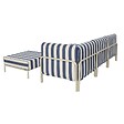 OVIALA - Salon de jardin bas modulable rayé 4 places bleu pacific - Patio - vignette
