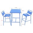 CONCEPT USINE - Ensemble table de bar et 2 chaises hautes d'extérieur bleu BERGAME - vignette