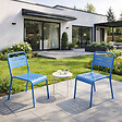 CONCEPT USINE - Ensemble de 2 chaises de jardin empilables bleues BERGAME $ - vignette