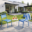 CONCEPT USINE - Ensemble de 2 chaises de jardin empilables bleues BERGAME $ - vignette