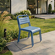 CONCEPT USINE - Ensemble de 2 chaises de jardin empilables bleues BERGAME $ - vignette