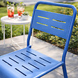 CONCEPT USINE - Ensemble de 2 chaises de jardin empilables bleues BERGAME $ - vignette