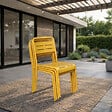 CONCEPT USINE - Ensemble de 4 chaises de jardin empilables jaunes BERGAME - vignette