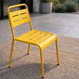 CONCEPT USINE - Ensemble de 4 chaises de jardin empilables jaunes BERGAME - vignette