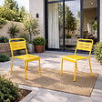 CONCEPT USINE - Lot de 2 chaises de jardin empilables jaunes BERGAME $ - vignette