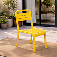 CONCEPT USINE - Lot de 2 chaises de jardin empilables jaunes BERGAME $ - vignette