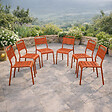 CONCEPT USINE - Lot de 6 chaises de jardin empilables terracotta BERGAME $ - vignette