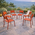 CONCEPT USINE - Lot de 6 chaises de jardin empilables terracotta BERGAME $ - vignette