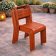 CONCEPT USINE - Lot de 6 chaises de jardin empilables terracotta BERGAME $ - vignette