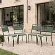 CONCEPT USINE - Ensemble de 4 chaises de jardin empilables vertes BERGAME - vignette