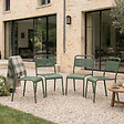 CONCEPT USINE - Ensemble de 4 chaises de jardin empilables vertes BERGAME - vignette