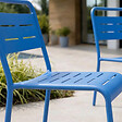 CONCEPT USINE - Ensemble de 4 chaises de jardin empilables bleues BERGAME - vignette
