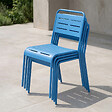 CONCEPT USINE - Ensemble de 4 chaises de jardin empilables bleues BERGAME - vignette
