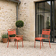 CONCEPT USINE - Lot de 2 chaises de jardin empilables terracotta BERGAME $ - vignette