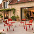 CONCEPT USINE - Ensemble de 4 chaises de jardin empilables terracotta BERGAME - vignette