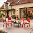 CONCEPT USINE - Ensemble de 4 chaises de jardin empilables terracotta BERGAME - vignette