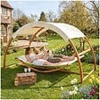 TECTAKE - Hamac LOCARNO pour 2 personnes 328x160x171,5cm marron teck - vignette