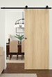 GD MENUISERIES - Porte Coulissante Décor Chêne Naturel Honey Oak  H204 x L83 cm, Rail Roulettes, Coquilles - vignette