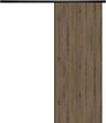 GD MENUISERIES - Porte Coulissante Décor Noyer Light Walnut H204 x L93 cm, Rail alu Bandeau noir - vignette