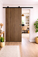 GD MENUISERIES - Porte Coulissante Décor Noyer Light Walnut H204 x L83 cm, Rail Roulettes, Coquilles - vignette