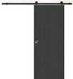 GD MENUISERIES - Porte Coulissante Effet Chêne Anthracite Grey Oak H204 x L73 cm, Rail Roulettes, Coquilles - vignette