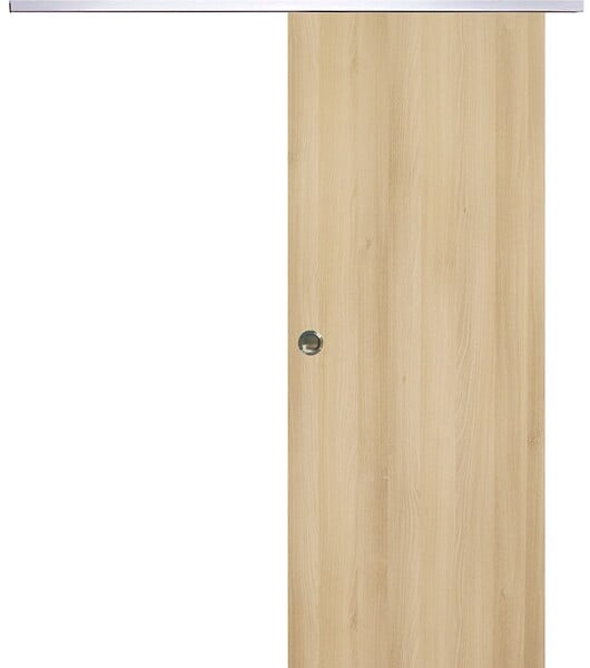 GD MENUISERIES - Porte Coulissante Décor Chêne Naturel Honey Oak  H204 x L93 cm,Rail Alu, coquilles - large