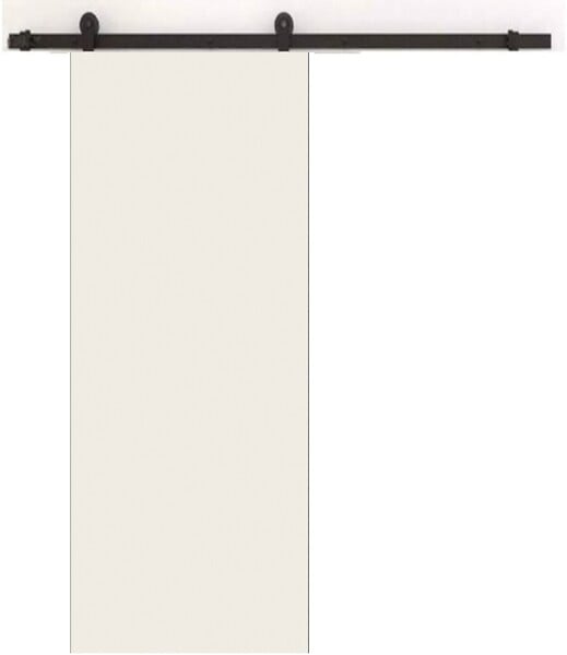 GD MENUISERIES - Porte Coulissante Blanc Pur Lacdor  H204 x L83 cm, Rail roulettes - large