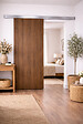 GD MENUISERIES - Porte Coulissante Décor Noyer Light Walnut H204 x L73 cm, Rail Alu - vignette