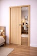 GD MENUISERIES - Porte Coulissante Décor Chêne Naturel Honey Oak  H204 x L93 cm,Galandage, kit finition - vignette