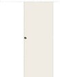 GD MENUISERIES - Porte Coulissante Blanc Pur Lacdor  H204 x L83 cm, Rail alu Bandeau Blanc, coquilles - vignette