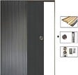 GD MENUISERIES - Porte Coulissante Effet Chêne Anthracite Grey Oak H204 x L93 cm,Galandage, kit finition - vignette